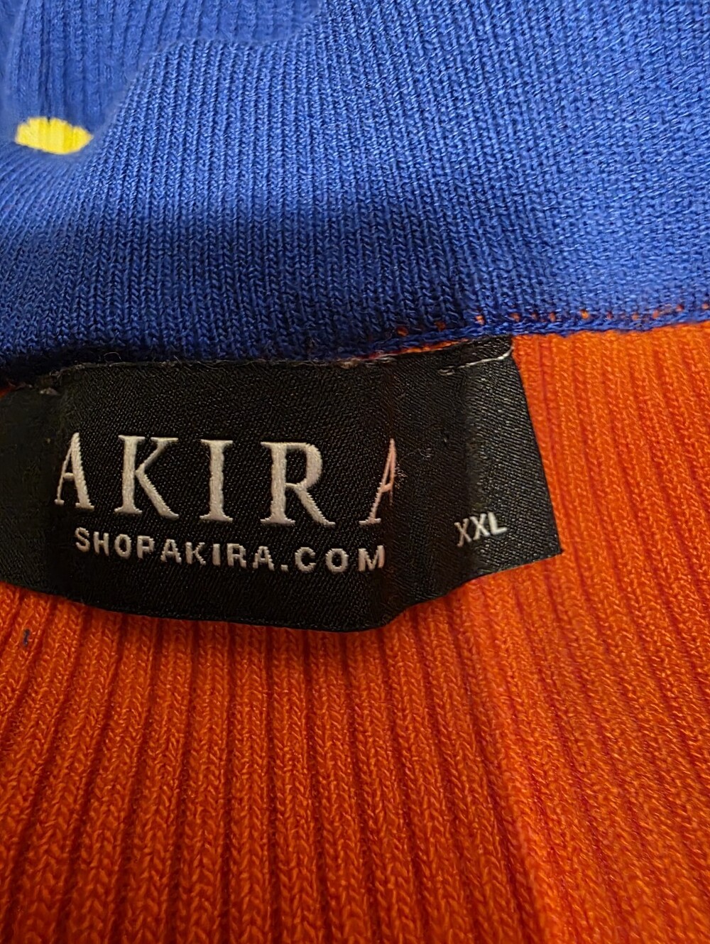 AKIRA Strapless Maxi Dress in Blue, Orange & Yellow Bold Stripes - Picture 2 of 4